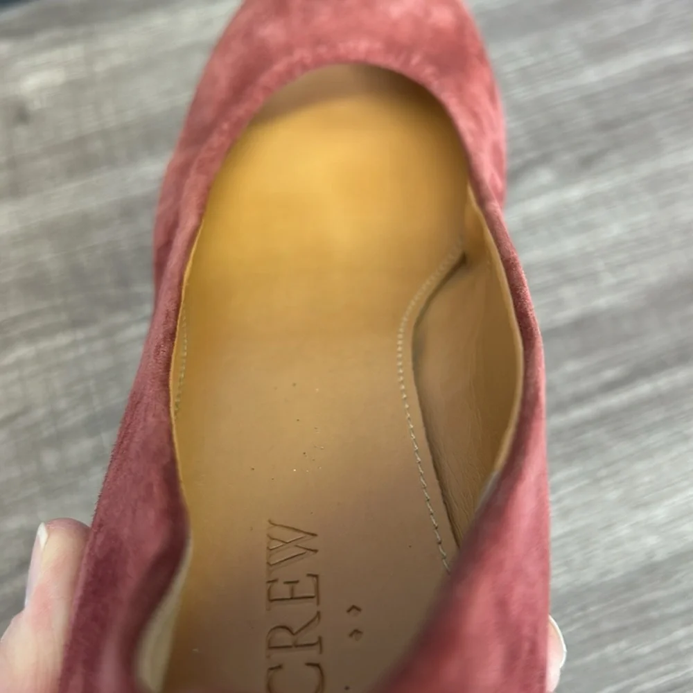 J. Crew Plum Purple Cece Suede Leather Ballet Flats Slip-On Hidden‎ Wedge 6.5